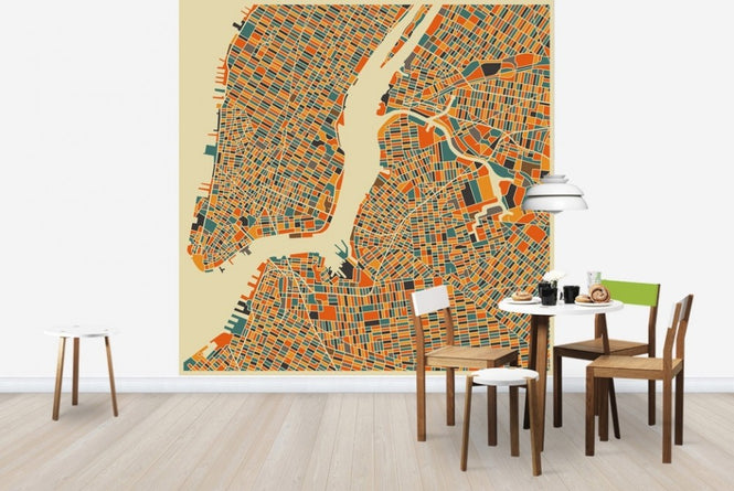 PHOTOWALL / Multicolor Map - New York (e22743)