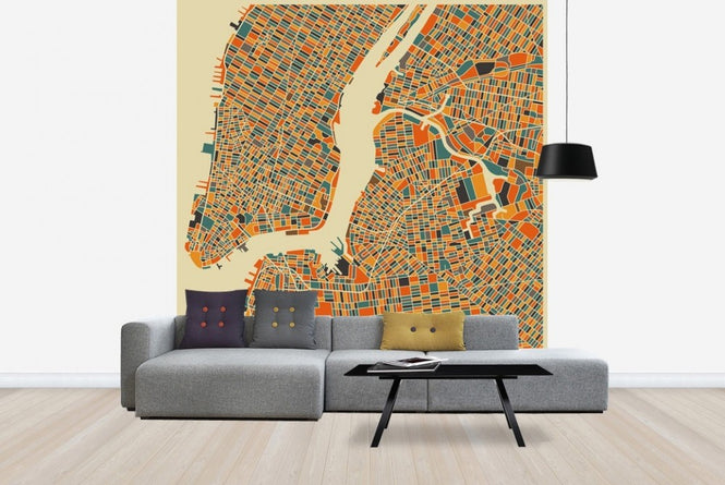 PHOTOWALL / Multicolor Map - New York (e22743)