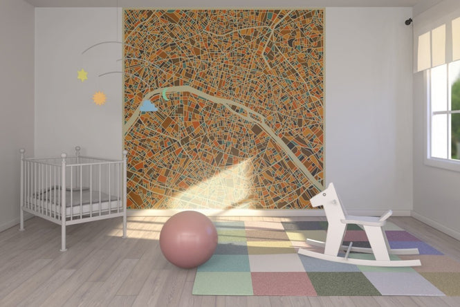 PHOTOWALL / Multicolor Map - Paris (e22744)