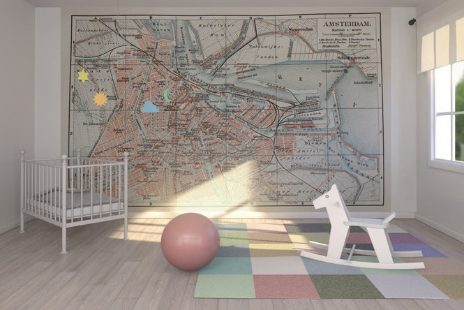 PHOTOWALL / 19th Century Old Map of Amsterdam City (e22813)