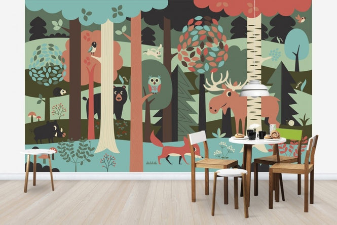 PHOTOWALL / In the Forest - Turquoise (e22831)