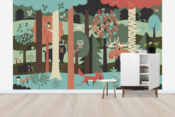 PHOTOWALL / In the Forest - Turquoise (e22831)