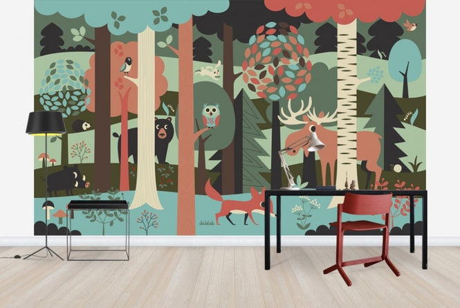 PHOTOWALL / In the Forest - Turquoise (e22831)