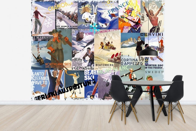 PHOTOWALL / Ski Resorts Collage (e22981)