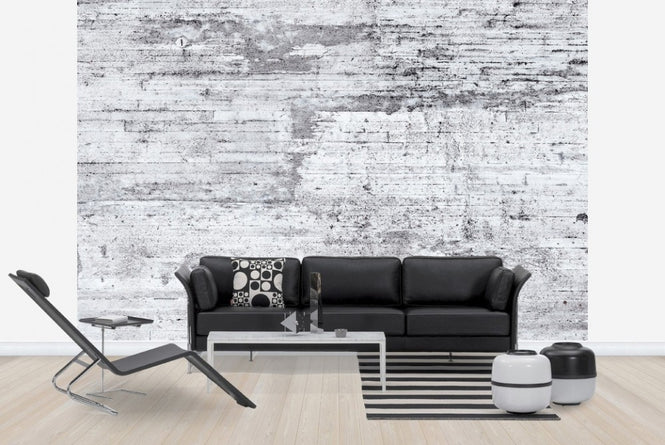 PHOTOWALL / White and Black Stone Wall (e23059)
