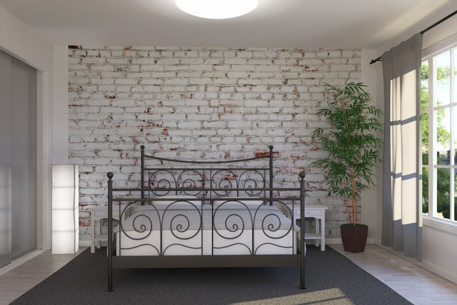 PHOTOWALL / Old Brick Wall with white and red bricks (e23184)