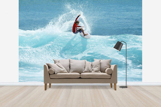 PHOTOWALL / Surfer Carving Top of Wave (e23246)