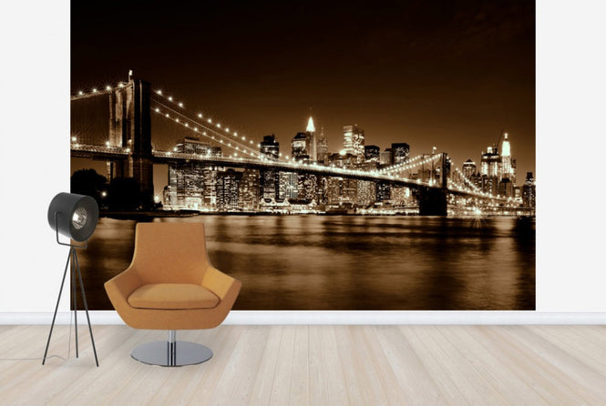 PHOTOWALL / Brooklyn Bridge - Yellow (e23583)