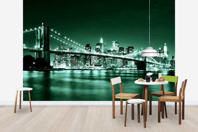PHOTOWALL / Brooklyn Bridge - Green (e24036)
