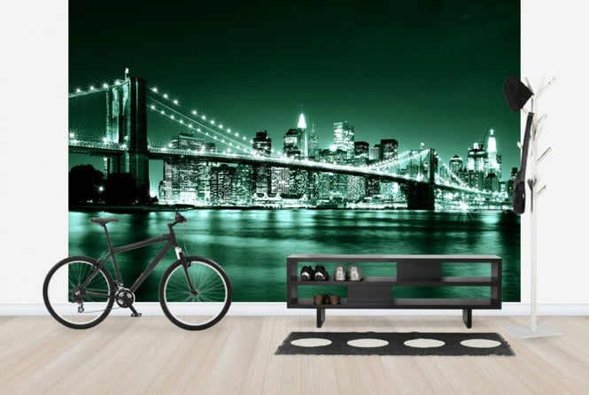 PHOTOWALL / Brooklyn Bridge - Green (e24036)