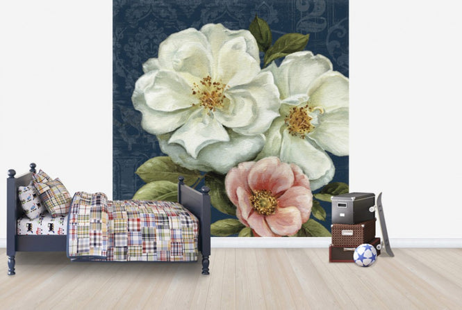 PHOTOWALL / Floral Damask on Indigo 2 (e24890)