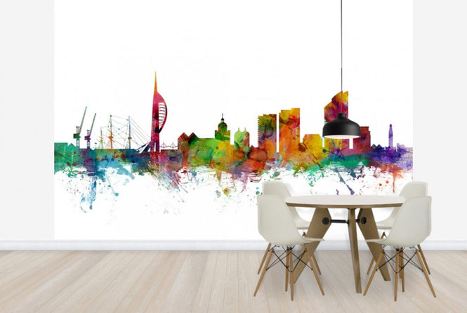 PHOTOWALL / Portsmouth England Skyline (e24975)