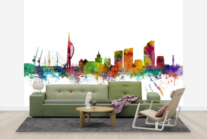 PHOTOWALL / Portsmouth England Skyline (e24975)
