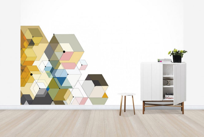 PHOTOWALL / Abstract Color Hexagons (e24990)
