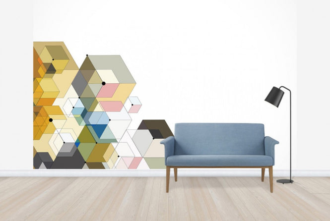 PHOTOWALL / Abstract Color Hexagons (e24990)