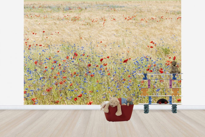 PHOTOWALL / Rye Field with Flowers (e25141)