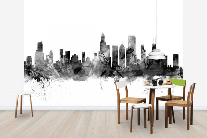 PHOTOWALL / Chicago Skyline Black (e25346)