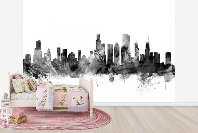 PHOTOWALL / Chicago Skyline Black (e25346)