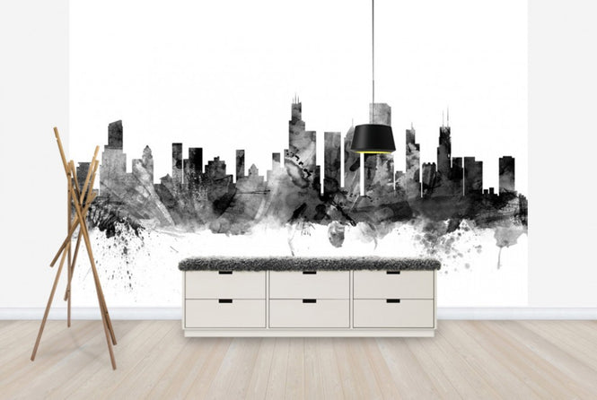 PHOTOWALL / Chicago Skyline Black (e25346)