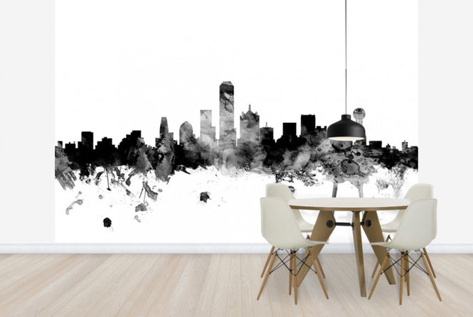 PHOTOWALL / Dallas Texas Skyline Black (e25351)