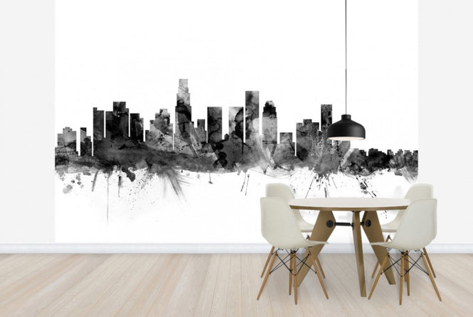 PHOTOWALL / Los Angeles California Skyline Black (e25386)