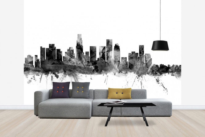 PHOTOWALL / Los Angeles California Skyline Black (e25386)