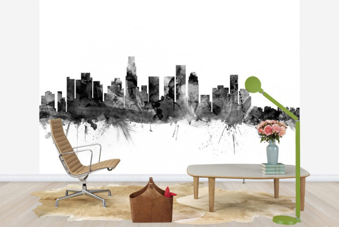 PHOTOWALL / Los Angeles California Skyline Black (e25386)