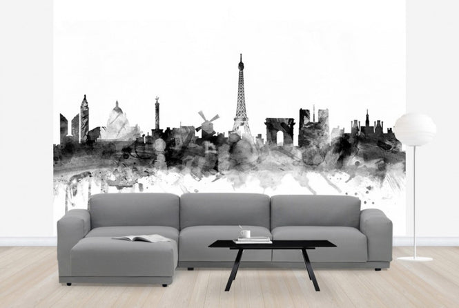 PHOTOWALL / Paris Skyline Black (e25412)