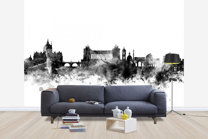 PHOTOWALL / Rome Skyline Black (e25422)