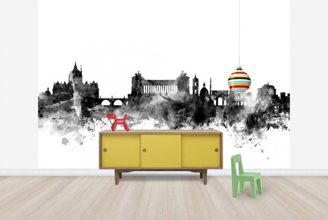 PHOTOWALL / Rome Skyline Black (e25422)