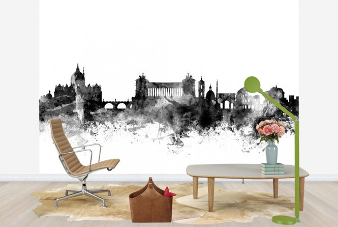 PHOTOWALL / Rome Skyline Black (e25422)