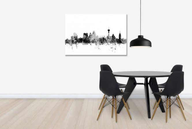 PHOTOWALL / San Antonio Texas Skyline Black (e25425)