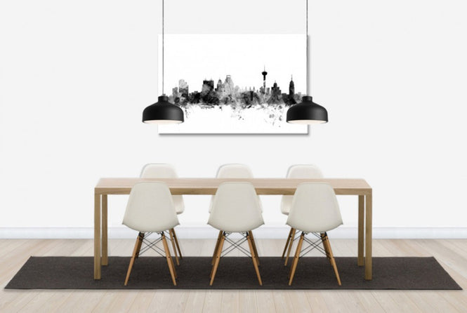 PHOTOWALL / San Antonio Texas Skyline Black (e25425)