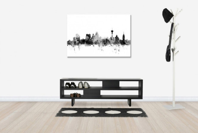 PHOTOWALL / San Antonio Texas Skyline Black (e25425)