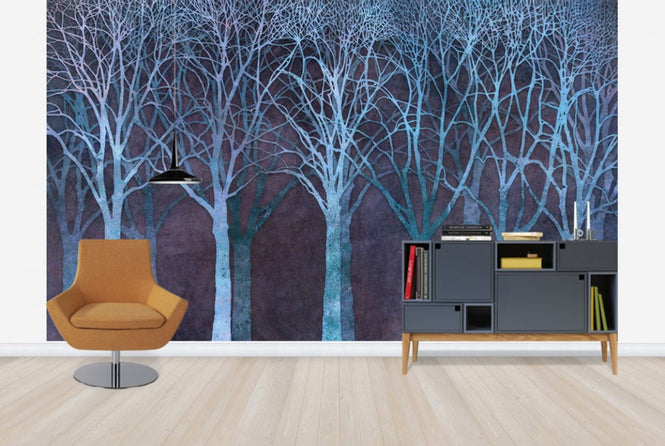 PHOTOWALL / Birch Grove Night Blue (e25605)