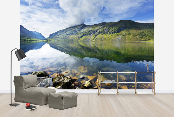 PHOTOWALL / Eidsdal Lake in Geiranger, Norway II (e29920)