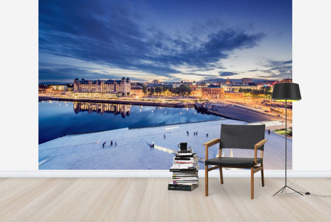 PHOTOWALL / View from Oslo Opera House at Night (e29926)