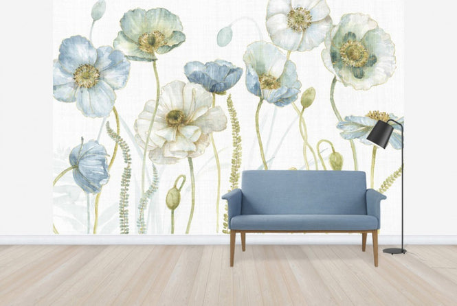 PHOTOWALL / My Greenhouse Flowers on Linen (e30392)