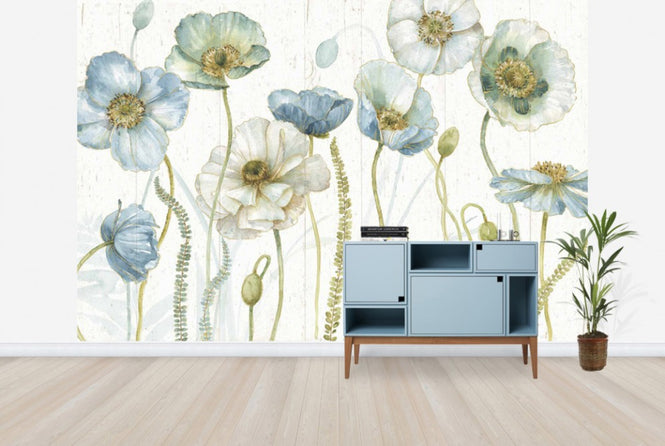 PHOTOWALL / My Greenhouse Flowers on Wood (e30393)