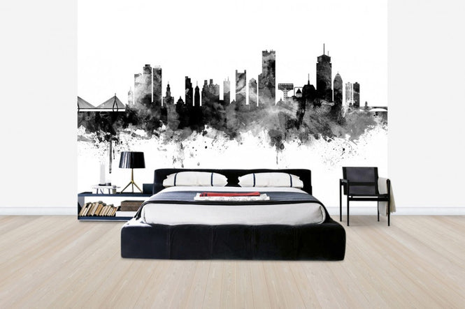 PHOTOWALL / Boston Massachusetts Skyline Black (e30495)