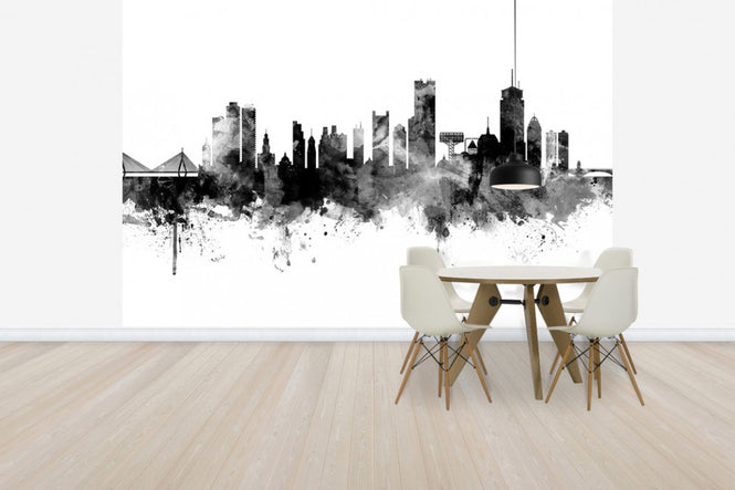 PHOTOWALL / Boston Massachusetts Skyline Black (e30495)