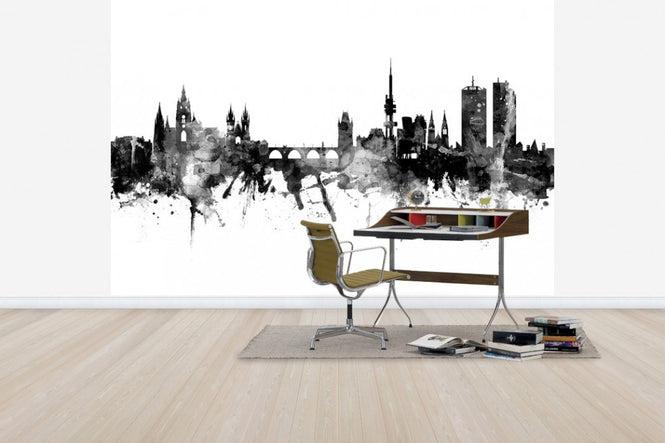 PHOTOWALL / Prague Skyline Black (e30497)