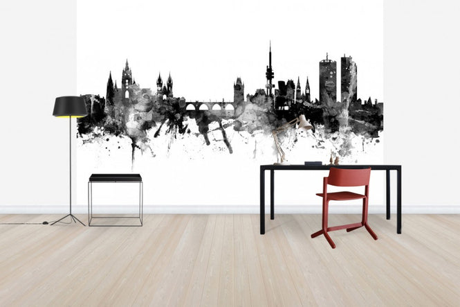 PHOTOWALL / Prague Skyline Black (e30497)