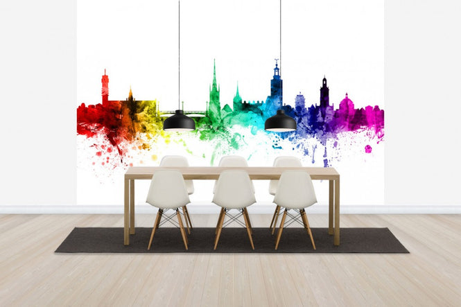 PHOTOWALL / Stockholm Skyline Rainbow (e30525)