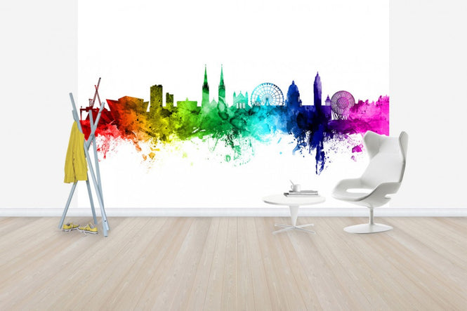 PHOTOWALL / Belfast Skyline Rainbow (e30533)