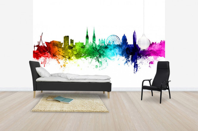 PHOTOWALL / Belfast Skyline Rainbow (e30533)