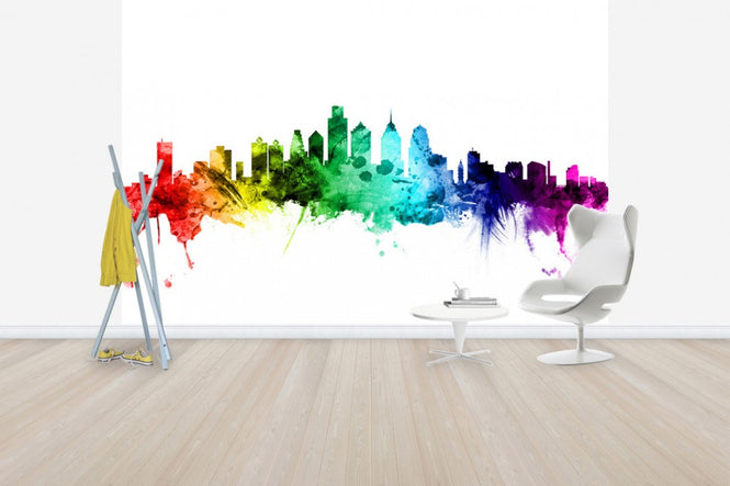 PHOTOWALL / Philadelphia Pennsylvania Skyline Rainbow (e30536)
