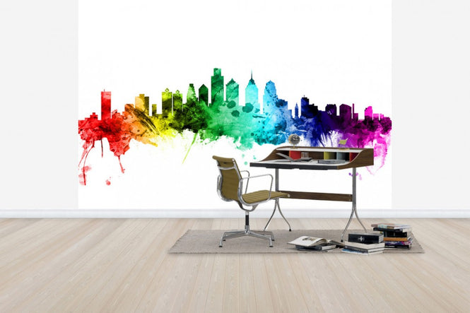 PHOTOWALL / Philadelphia Pennsylvania Skyline Rainbow (e30536)