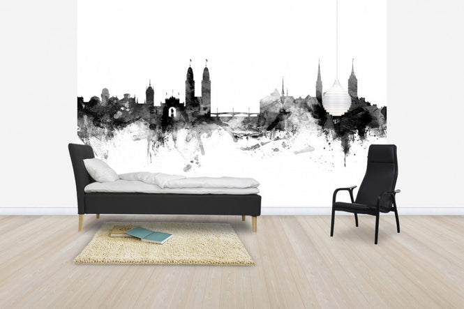 PHOTOWALL / Zurich Skyline Black (e30553)