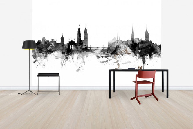 PHOTOWALL / Zurich Skyline Black (e30553)